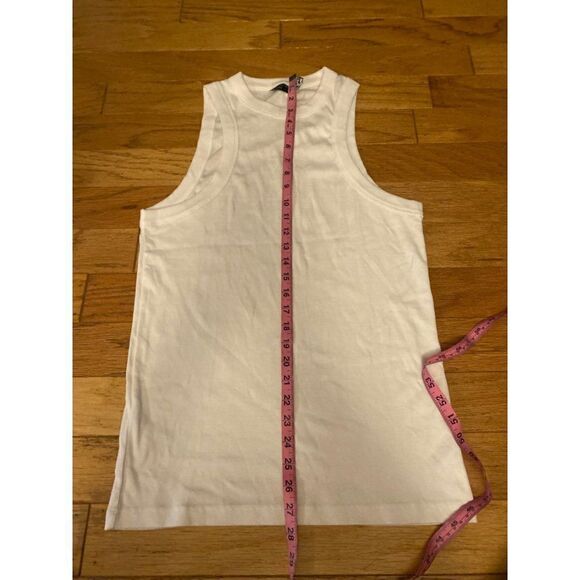 ASOS Design, women's white cotton sleeveless, racerback basic tank top size med - Picture 6 of 8
